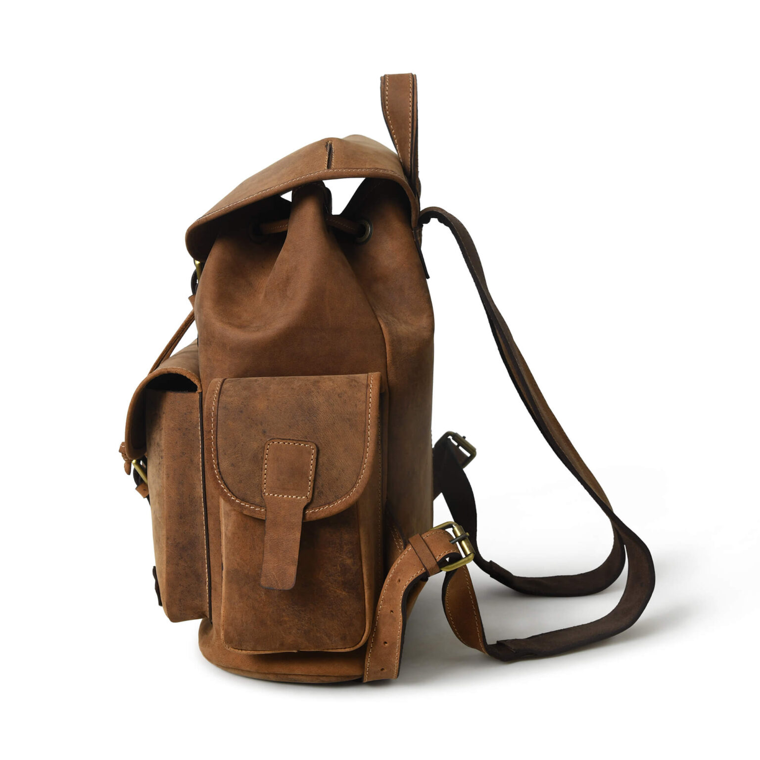 Vagabond Backpack with Long Strap - Full Grain Leather