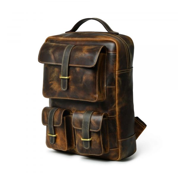 crystal brown leather backpack in los angeles